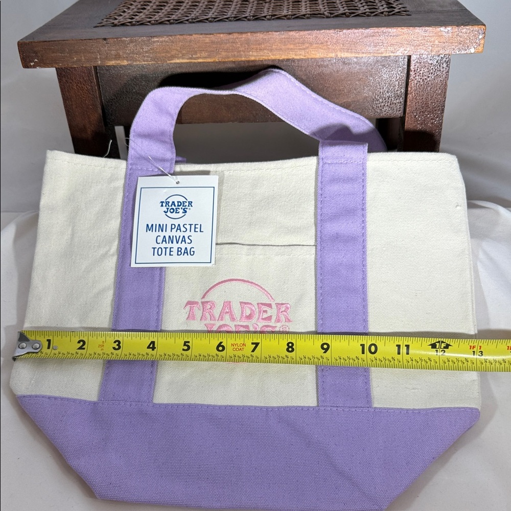Trader Joe's Mini Pastel Canvas Tote Bag - Picture 5 of 5